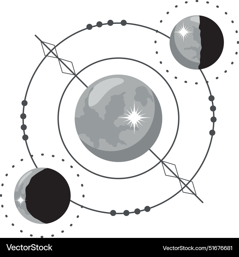 Moon phases astronomy science Royalty Free Vector Image