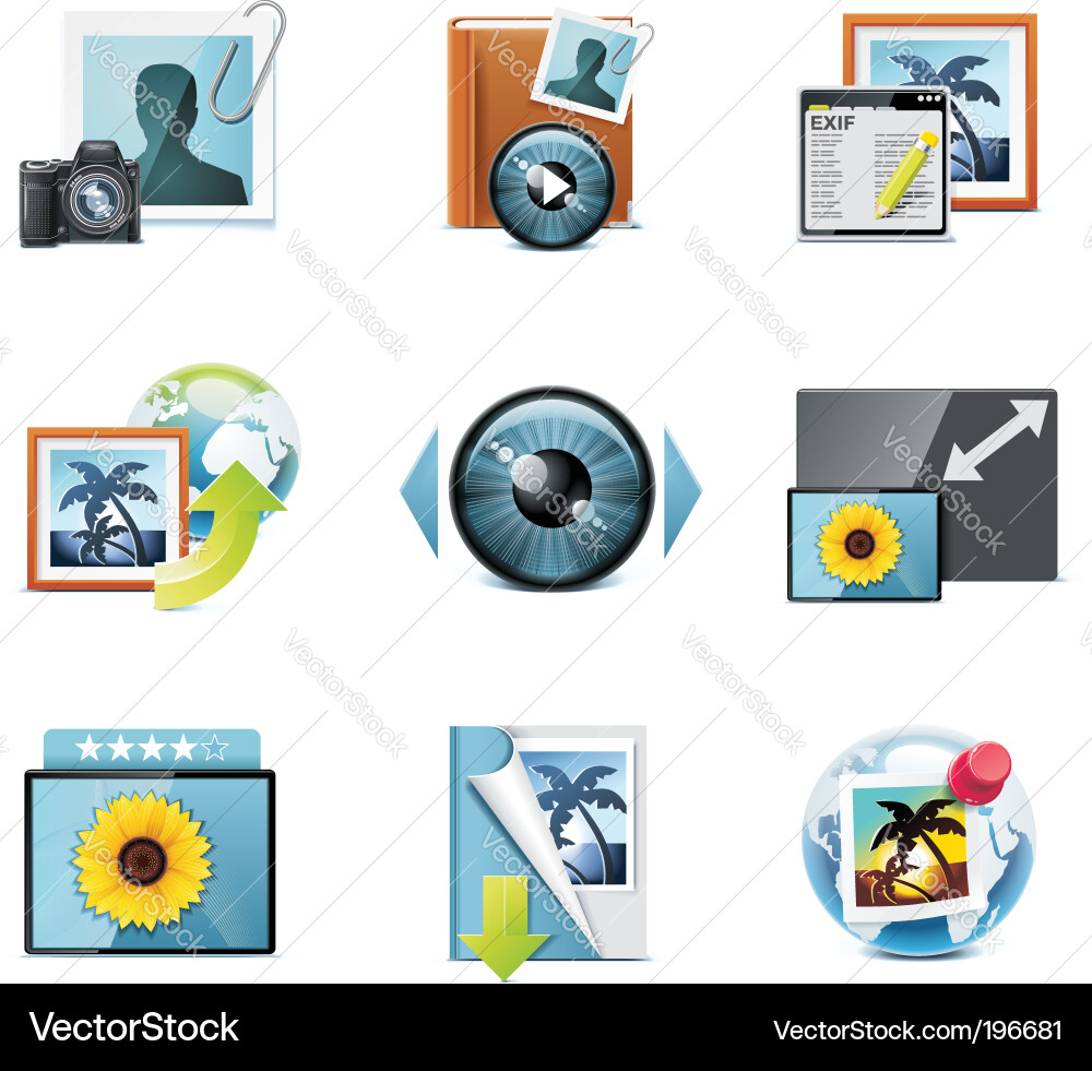 Photography Equipment Icons Vector Image
