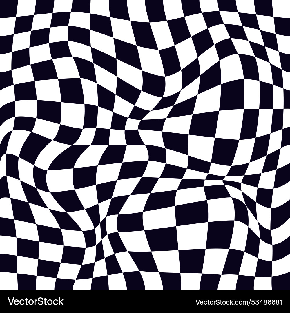 Psychedelic checkerboard pattern Psychedelic checkerboard pattern vector image