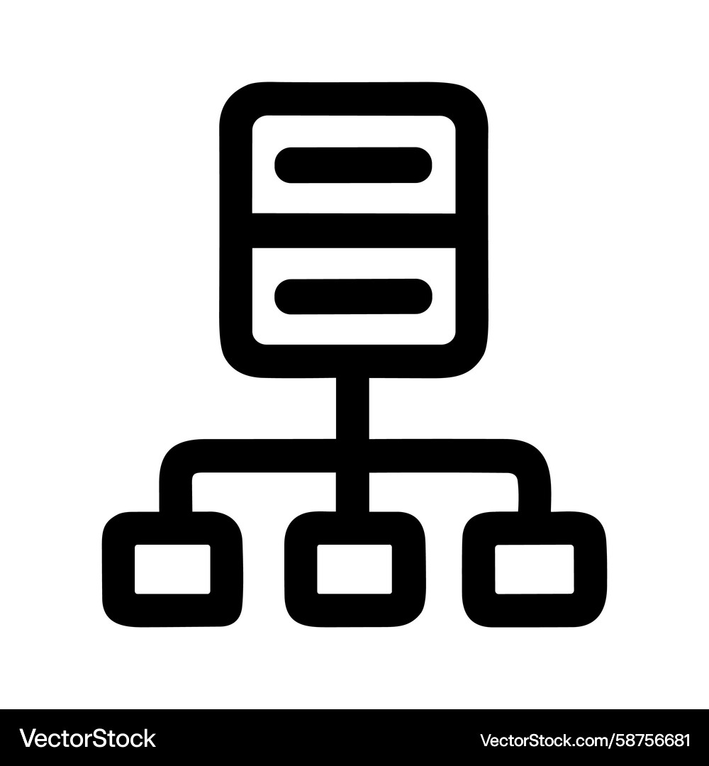Server Network Outline Icon Vector Image