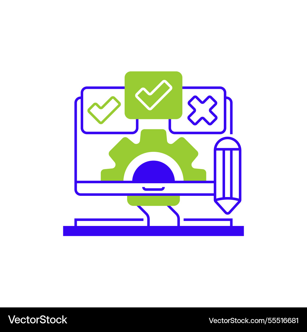 Survey settings two tone color icon linear style Survey settings two tone color icon linear style vector image