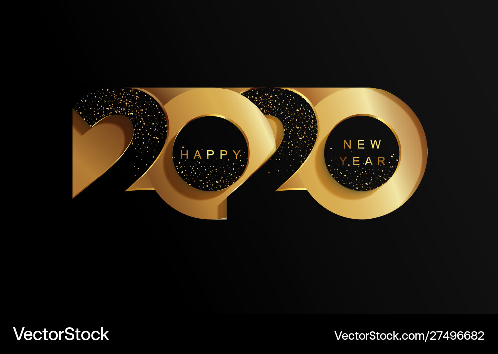 2020 new year golden paper cut banner 2020 new year golden paper cut banner vector image