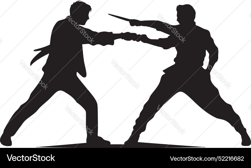 Battle impact two men fighting emblem rivalry Vector Image