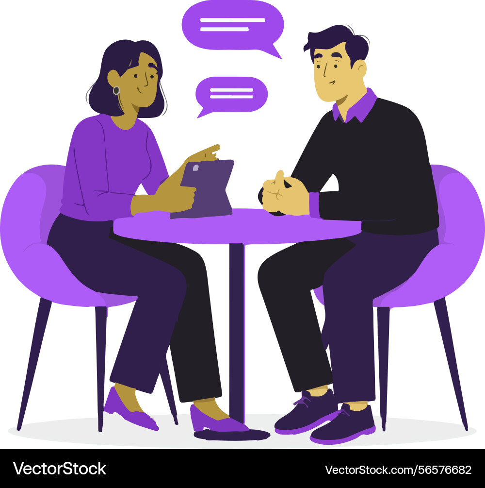 Design for business meeting interview in progress Design for business meeting interview in progress vector image