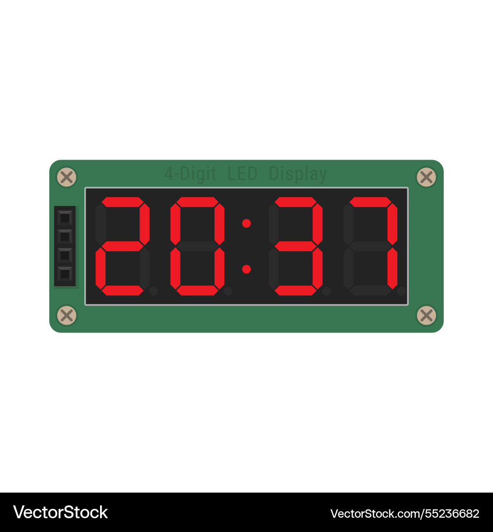 Digit 7 segment led display vector image