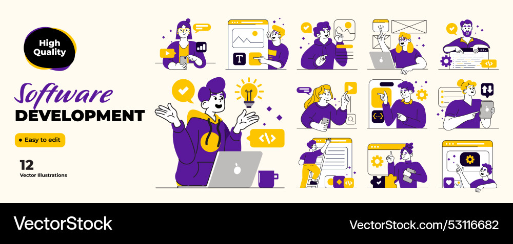 Flat design modern of software development Flat design modern of software development vector image