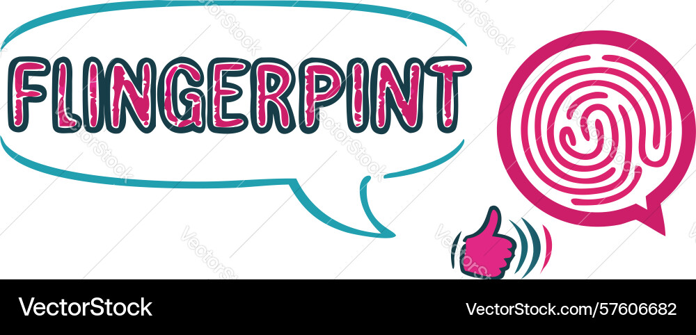 Flingerprint fun text in speech bubble icon vector image