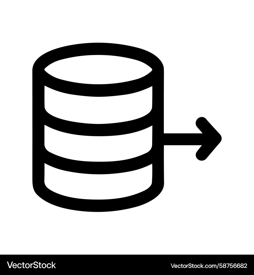 Outgoing Data Flow Database Icon Vector Image