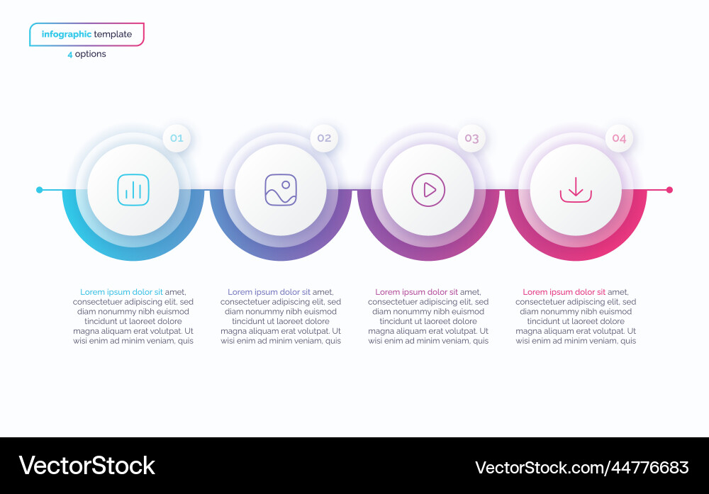 Abstract gradient minimalistic infographic vector image