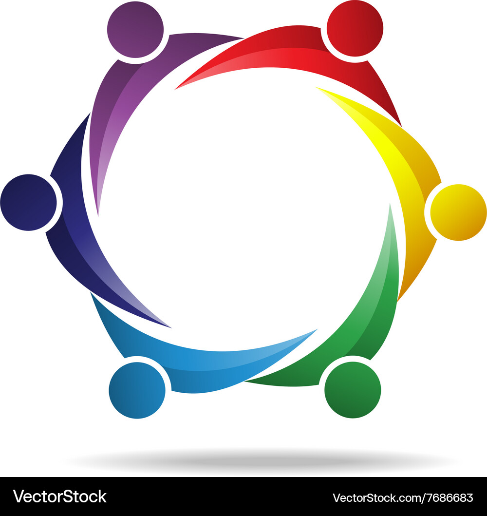 Colorful Abstract Shapes with Dotted Lines Vector Image