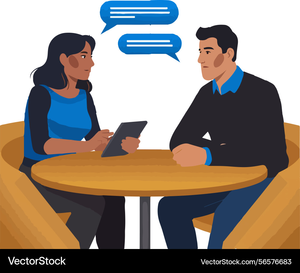 Design for business meeting interview in progress Design for business meeting interview in progress vector image