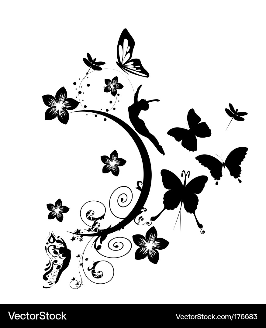 Elegant Floral Swirl Vector Image