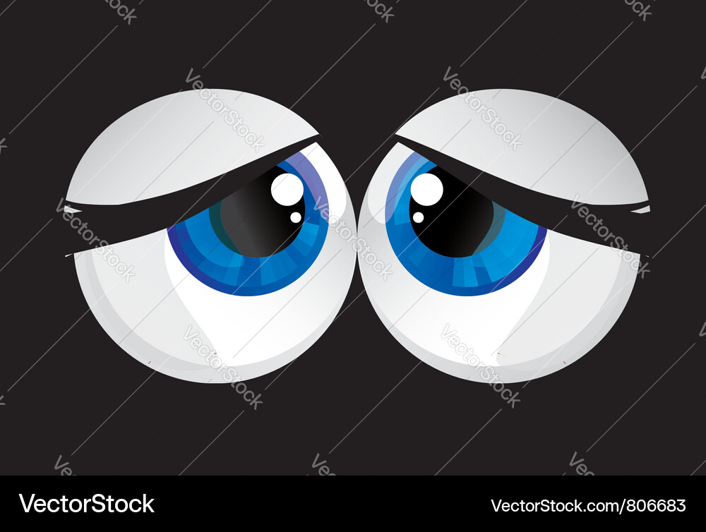 Exaggerated Bulging Eyes Vector Image