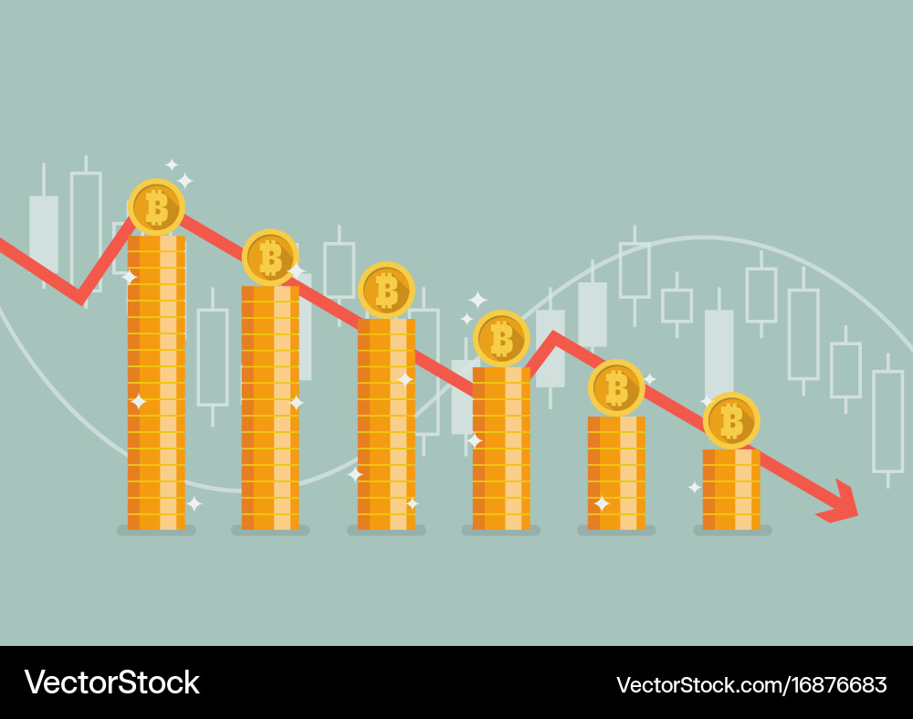Falling Bitcoin Graph vector image