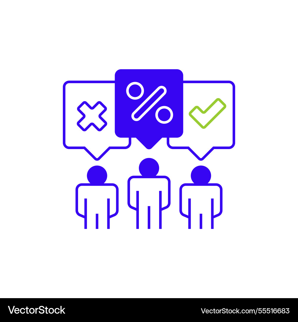 Response rate two tone color icon linear style Vector Image