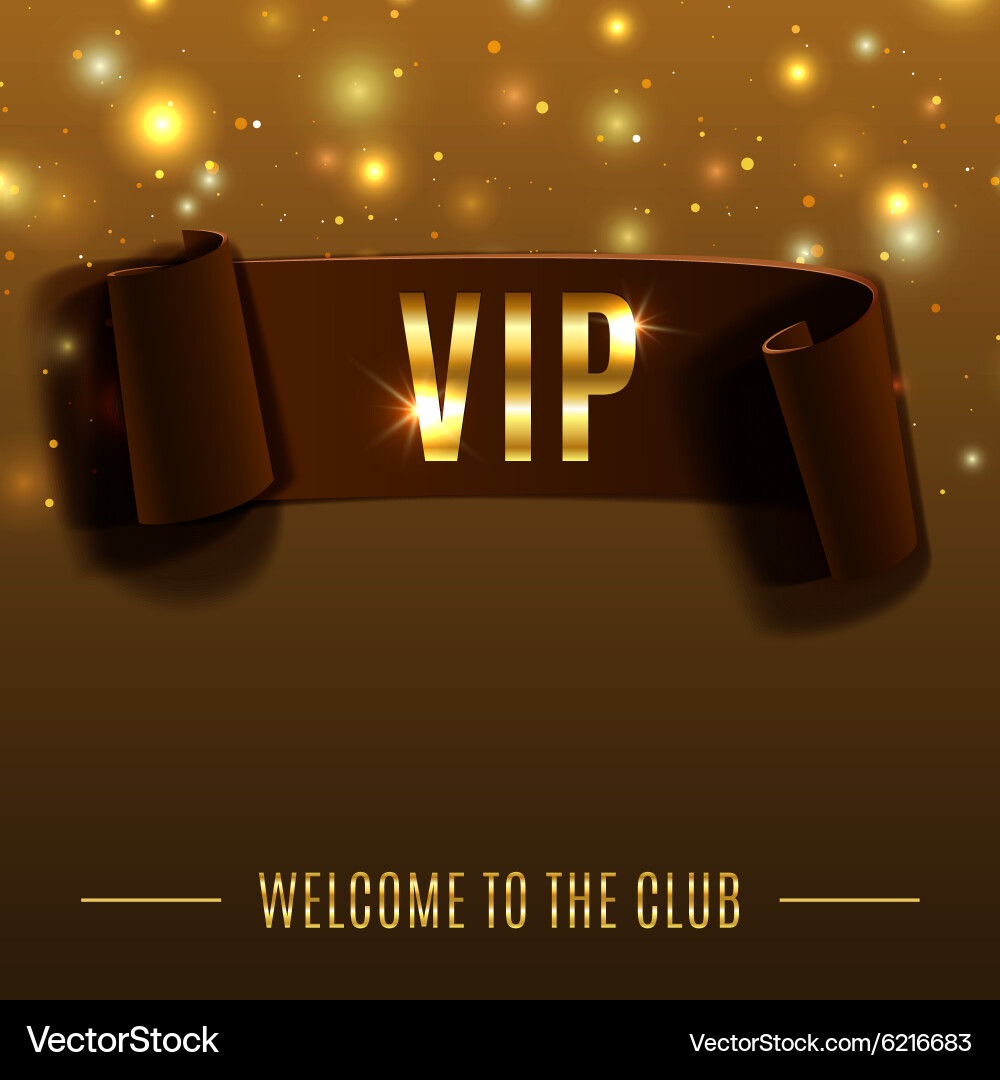 VIP Brown Ribbon Background Royalty Free Vector Image
