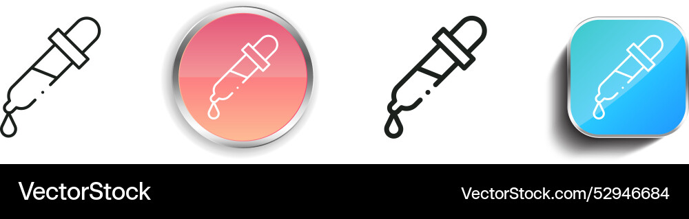 Color picker icon thin linear regular and button vector image