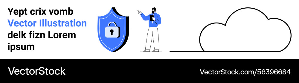 Data security expert analyzing cloud computing Vector Image
