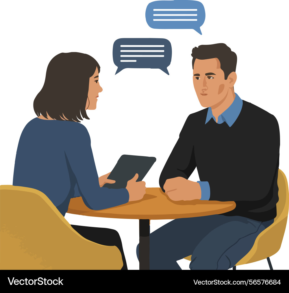 Design for business meeting interview in progress Design for business meeting interview in progress vector image