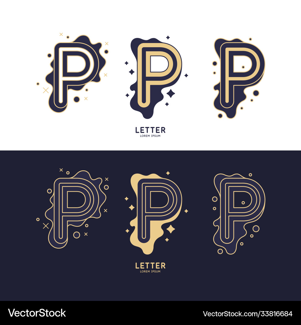 Letter p latin alphabet display Royalty Free Vector Image