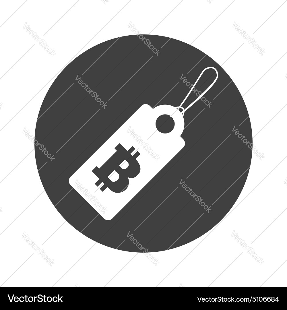 Monochrome round bitcoin price icon – Royalty-Free Vector | VectorStock