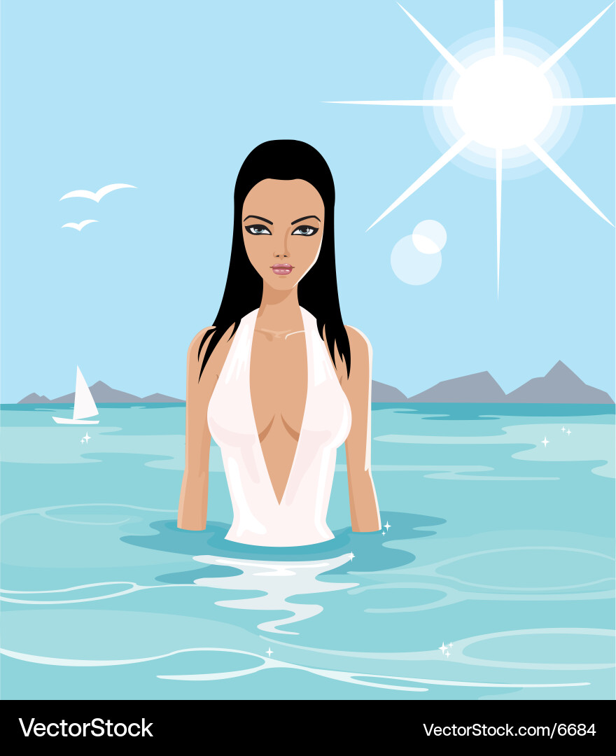 Serene Mermaid Vector Image