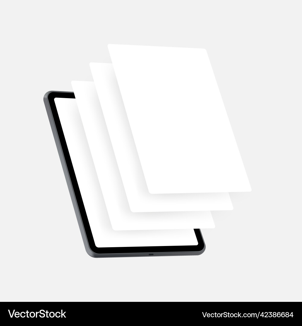 Tablet mockup with blank web pages Tablet mockup with blank web pages vector image
