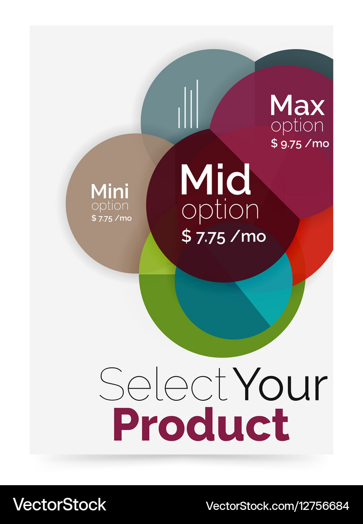 Transparent paper circles with option text Vector Image