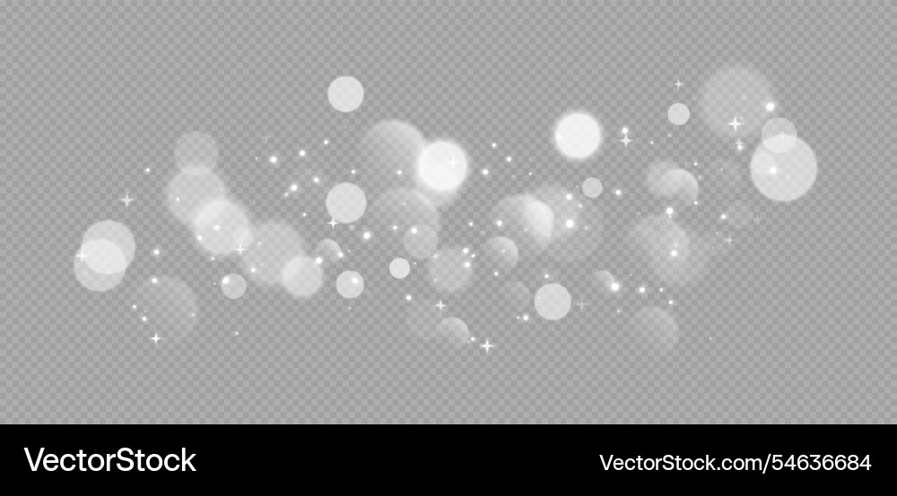 White bokeh with stars and sparkles shiny overlay White bokeh with stars and sparkles shiny overlay vector image