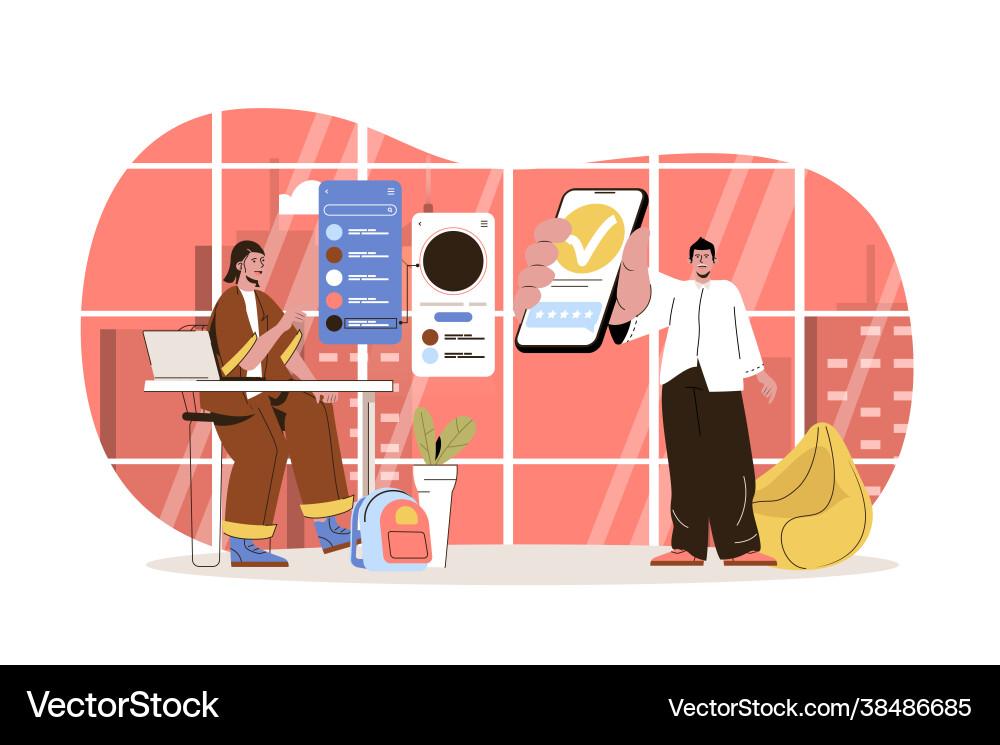 App development web character concept Vector Image