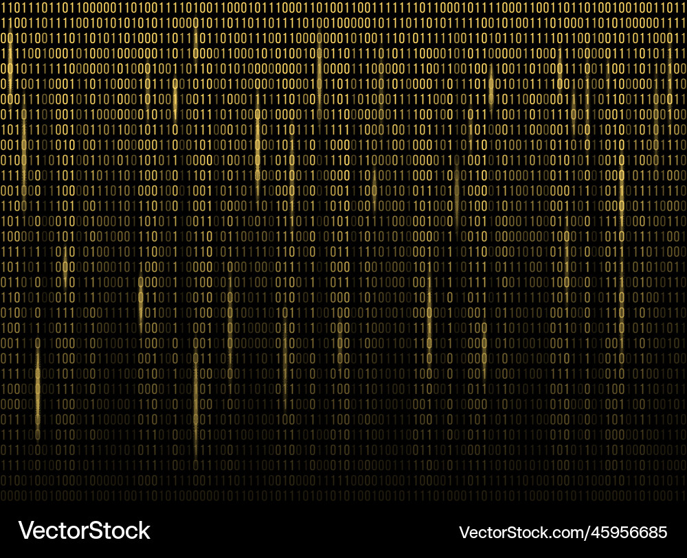 Binary code background yellow program Binary code background yellow program Vector Image