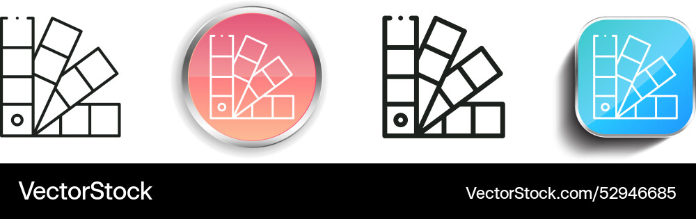 Color sample icon thin linear regular and button vector image