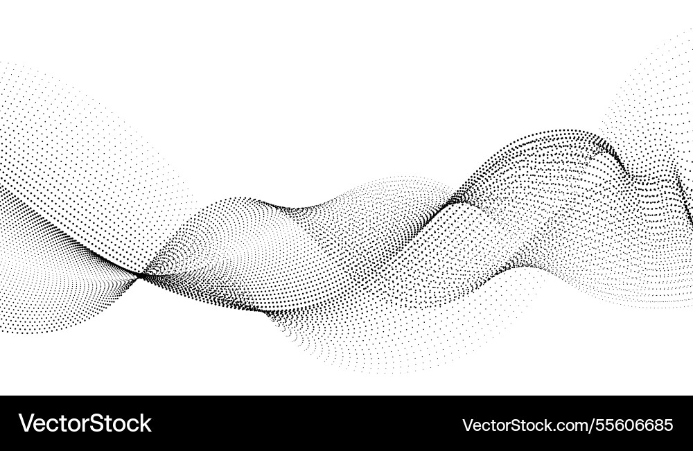 Flowing dots particles wave pattern halftone Flowing dots particles wave pattern halftone vector image