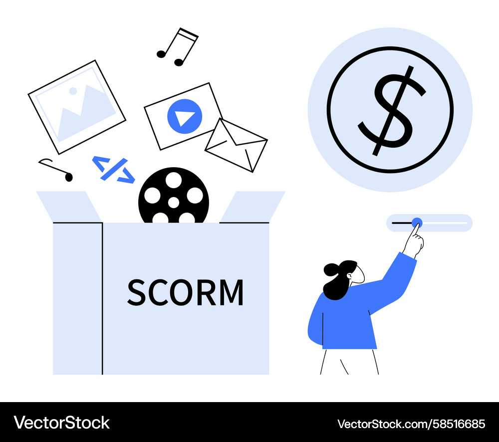SCORM E-Learning Content Package Vector Image