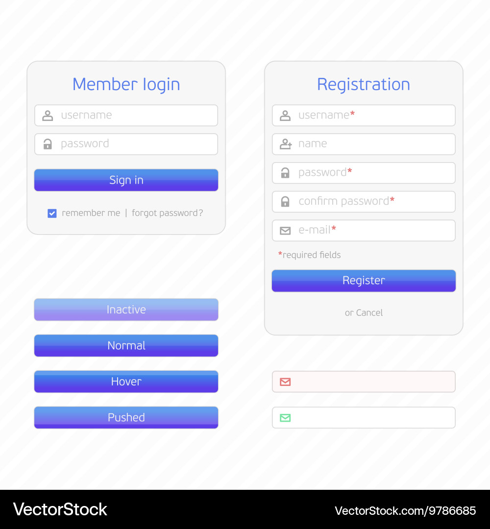 Simple Login and Registration Form vector image