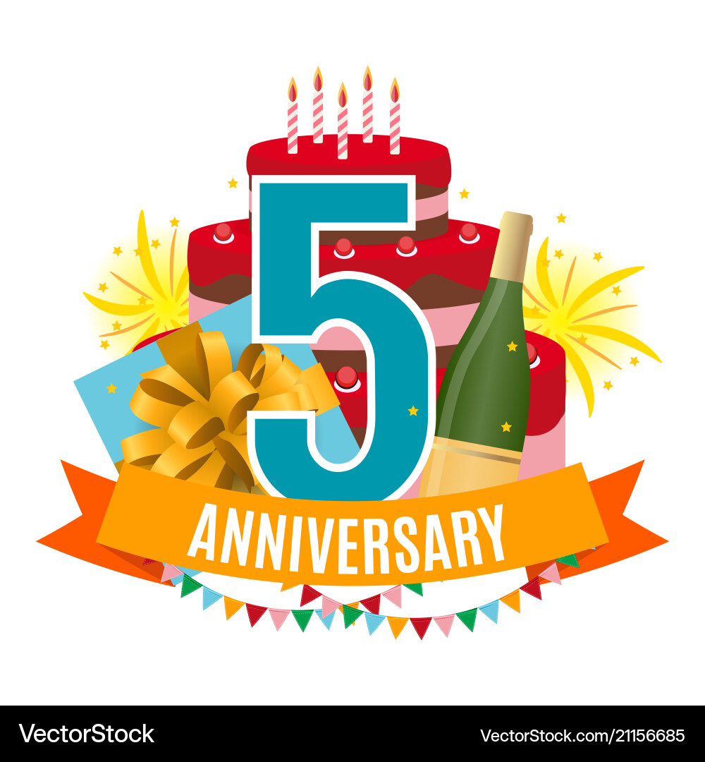Template 5 years anniversary congratulations Template 5 years anniversary congratulations vector image