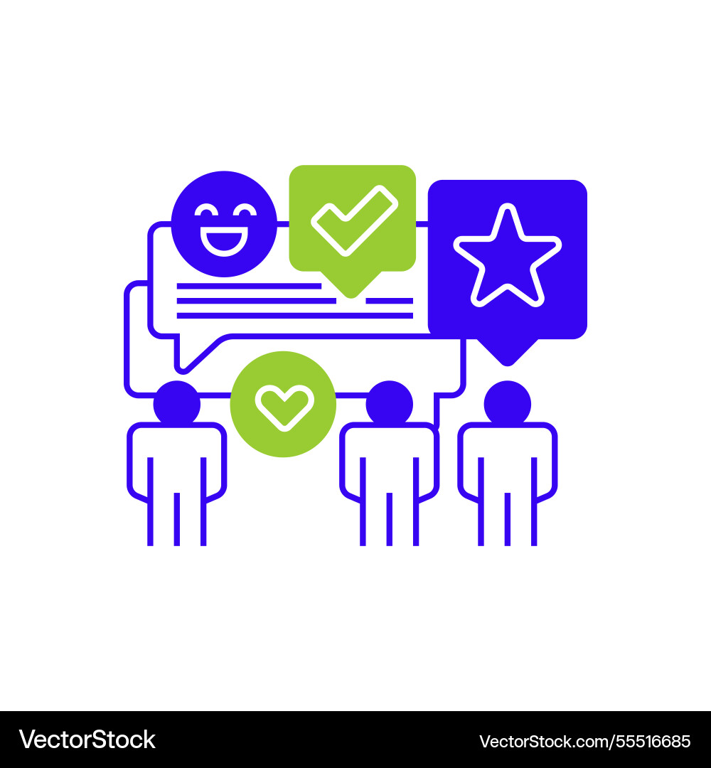 User feedback two tone color icon linear style User feedback two tone color icon linear style vector image