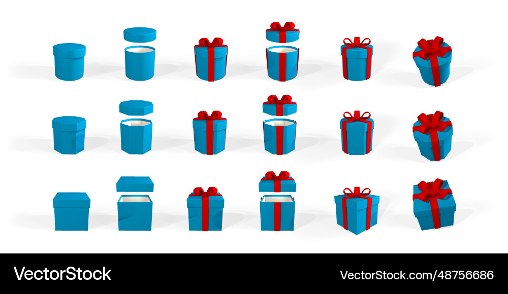 3d render and draw by mesh realistic gift box vector image