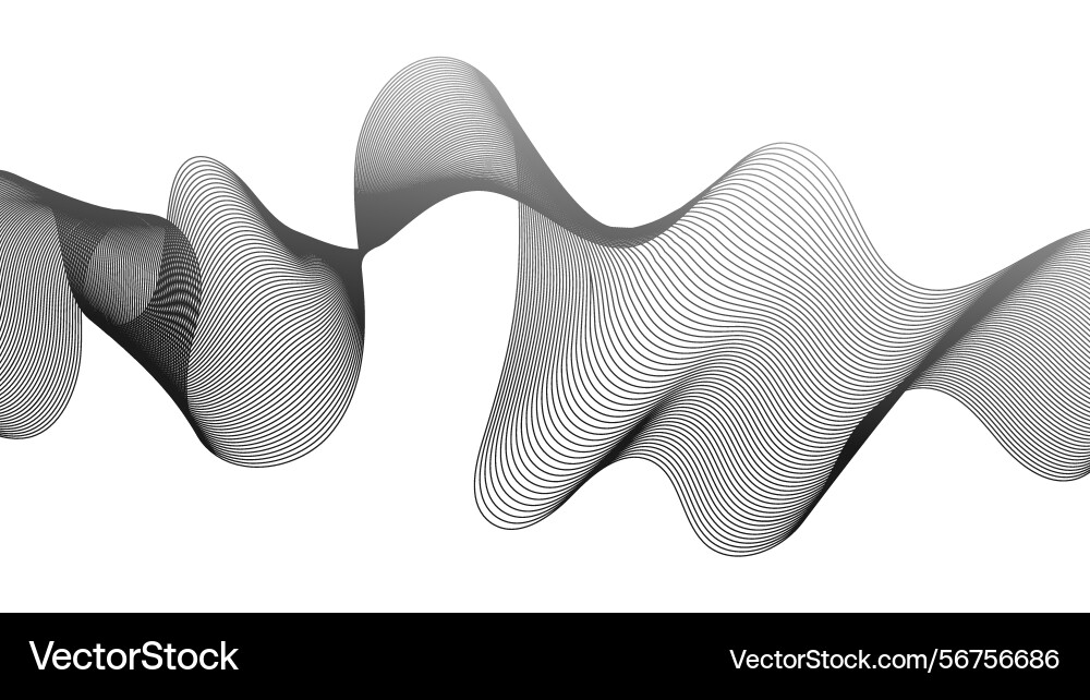 Abstract backdrop with grey wave gradient lines Vector Image