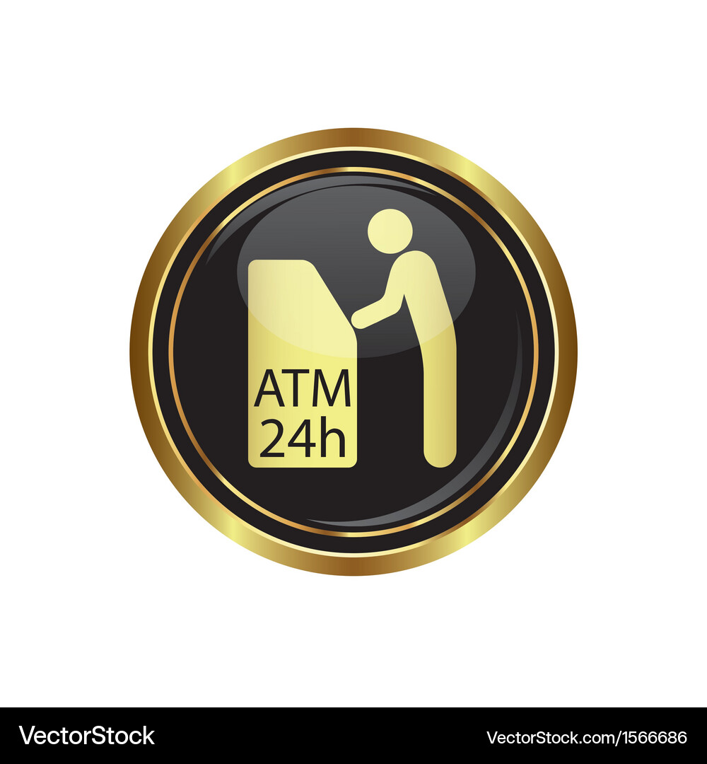 Atm icon button gold2 copy Vector Image