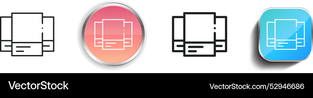 Color sample icon thin linear regular and button vector image