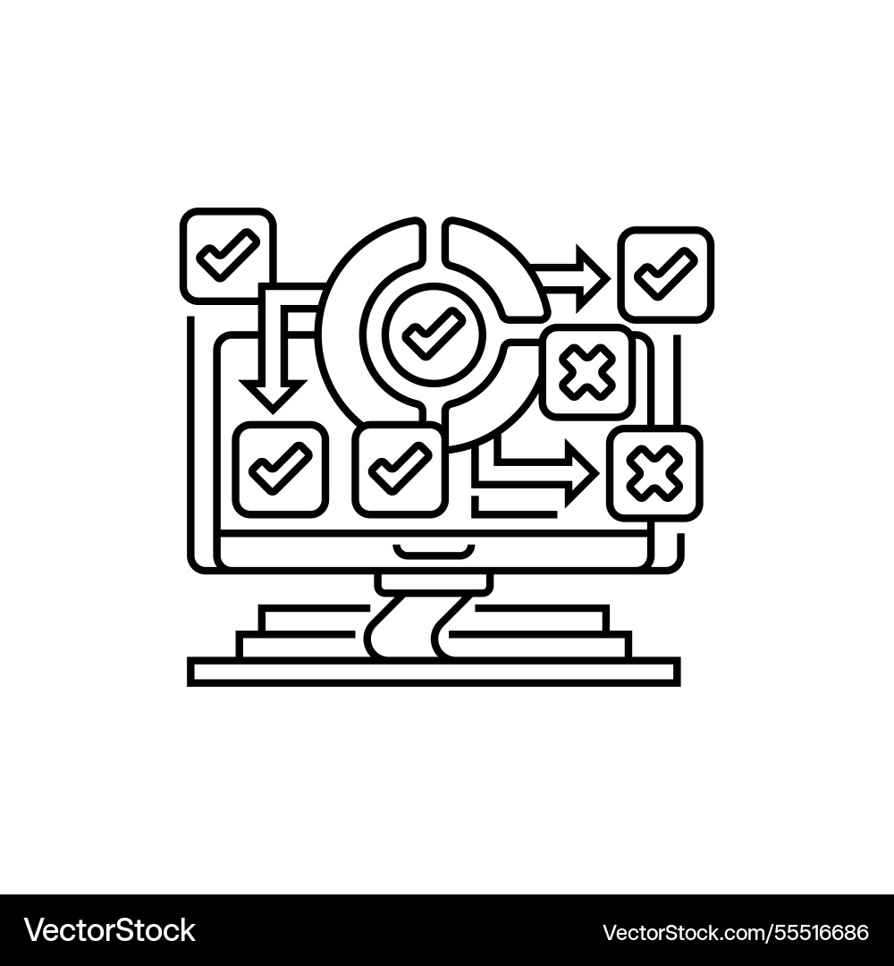 Survey results line icon linear style sign Vector Image