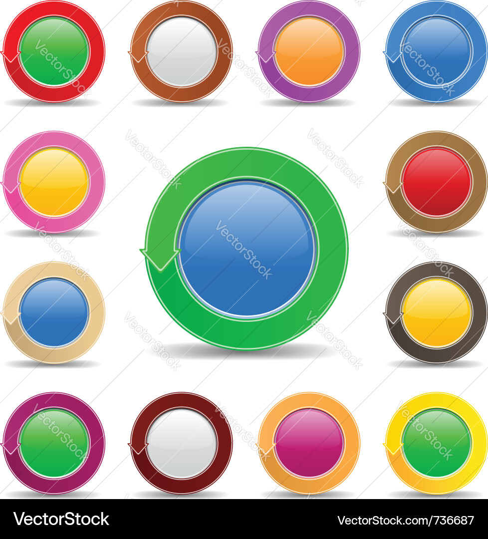 Buttons with arrows vector image