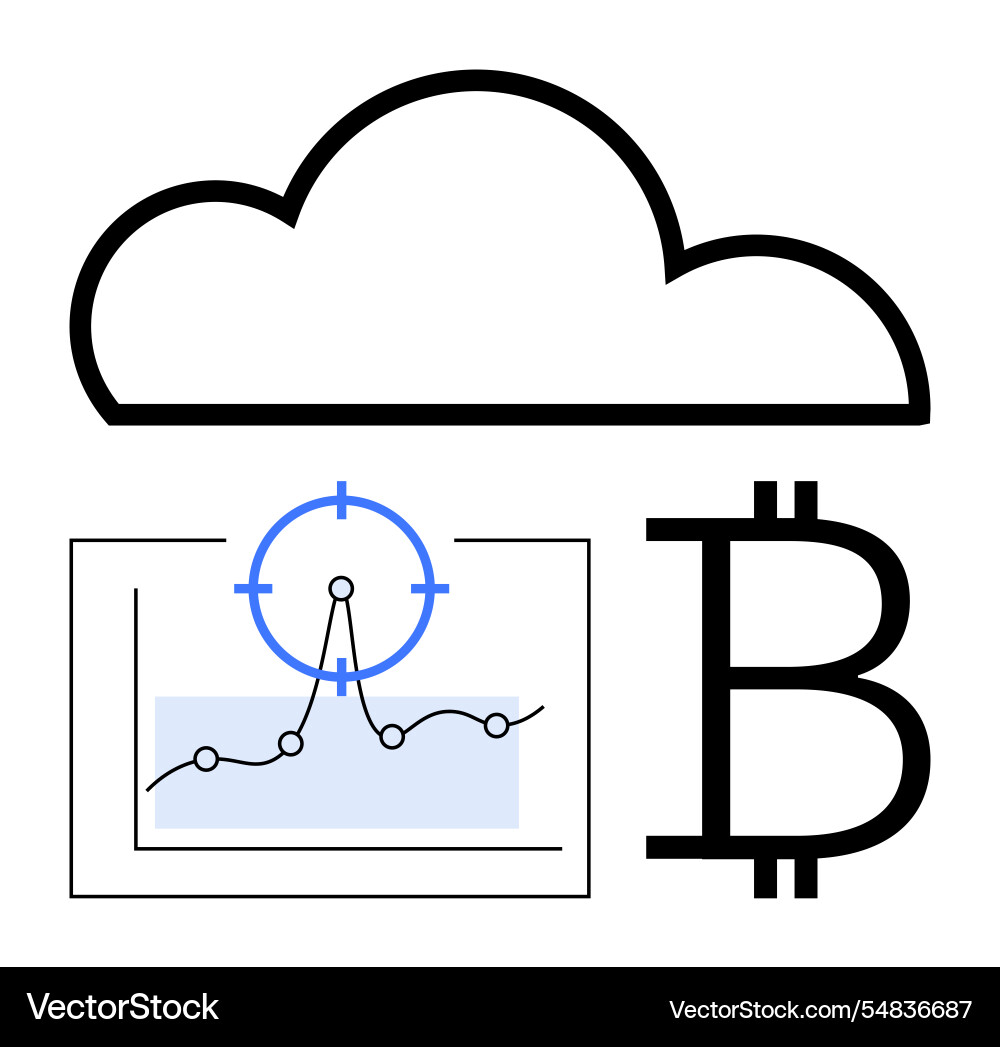 Cloud computing with cryptocurrency and data Cloud computing with cryptocurrency and data vector image