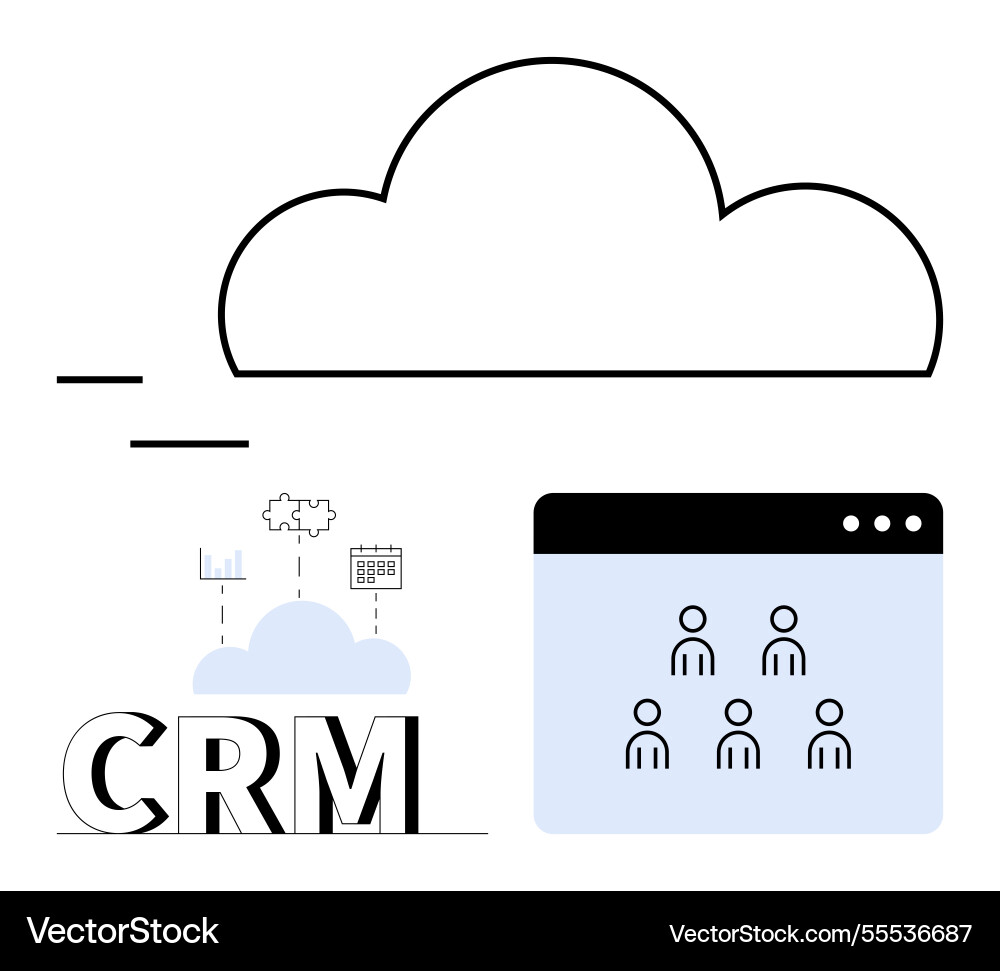 Cloud crm system with user management dashboard Vector Image