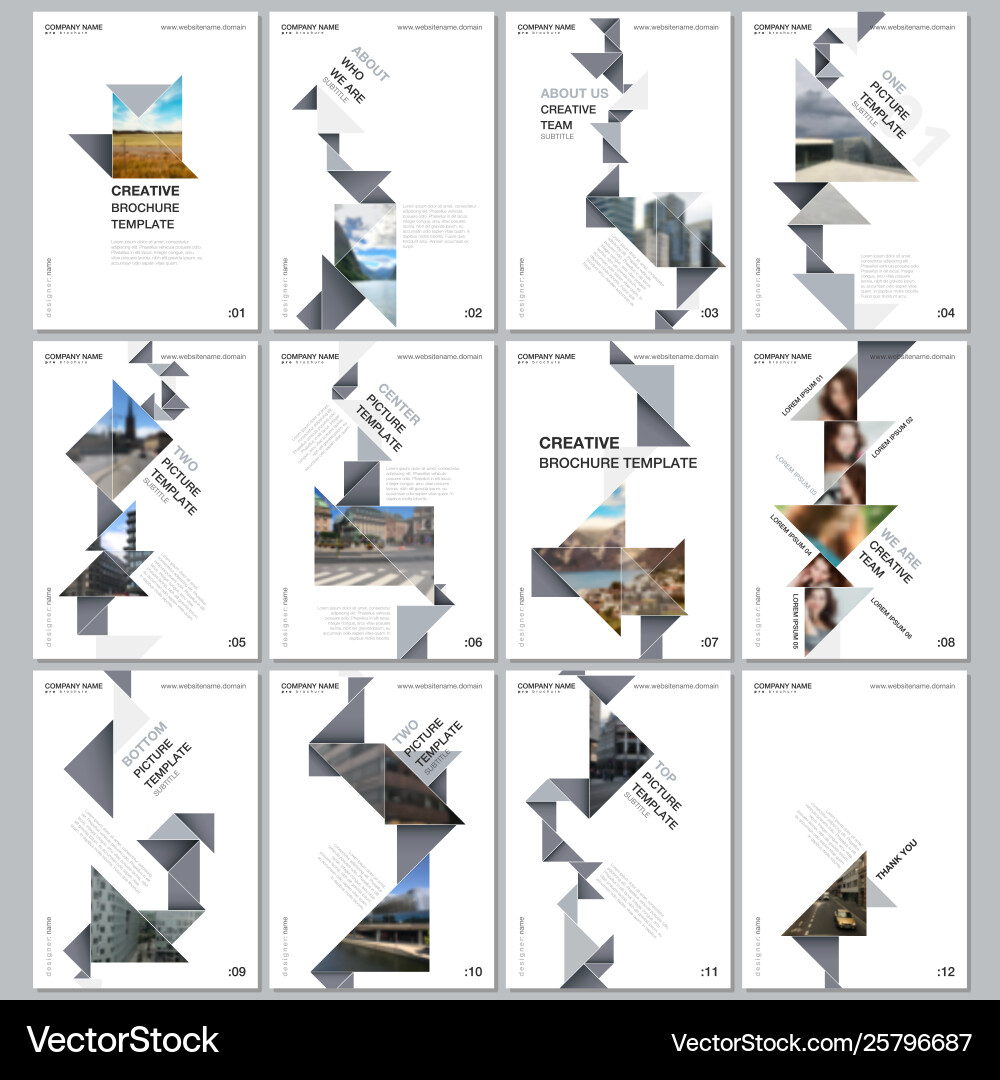 Creative brochure templates with colorful triangle Creative brochure templates with colorful triangle vector image