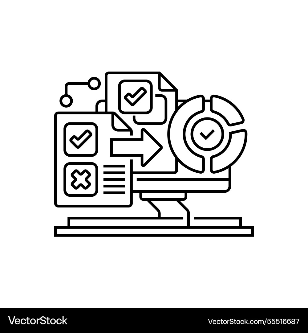 Data entry line icon linear style sign for mobile Data entry line icon linear style sign for mobile vector image