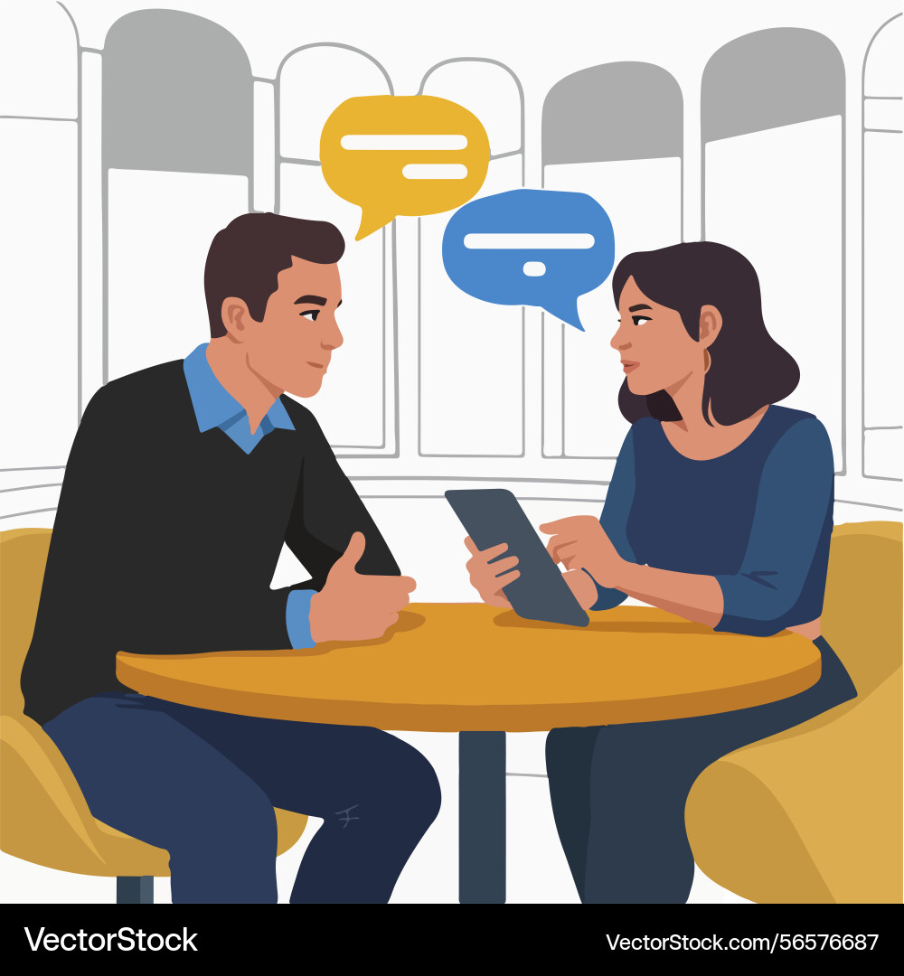 Design for business meeting interview in progress Design for business meeting interview in progress vector image