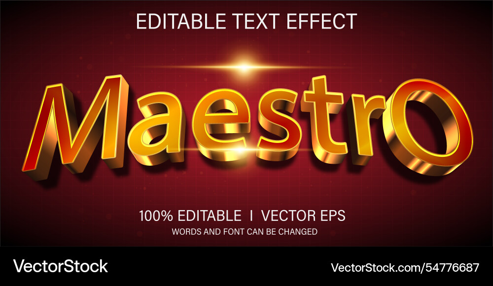 Maestro text effect with modern style design Maestro text effect with modern style design vector image