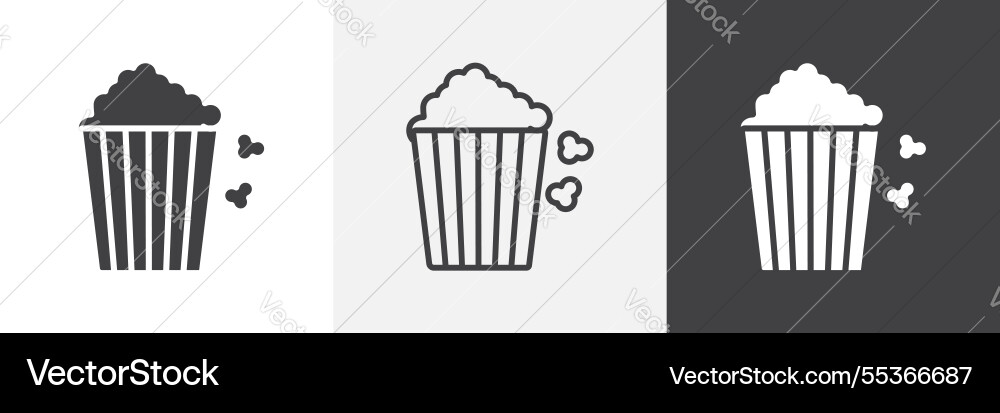 Popcorn icons collection graphic designs for ui Vector Image